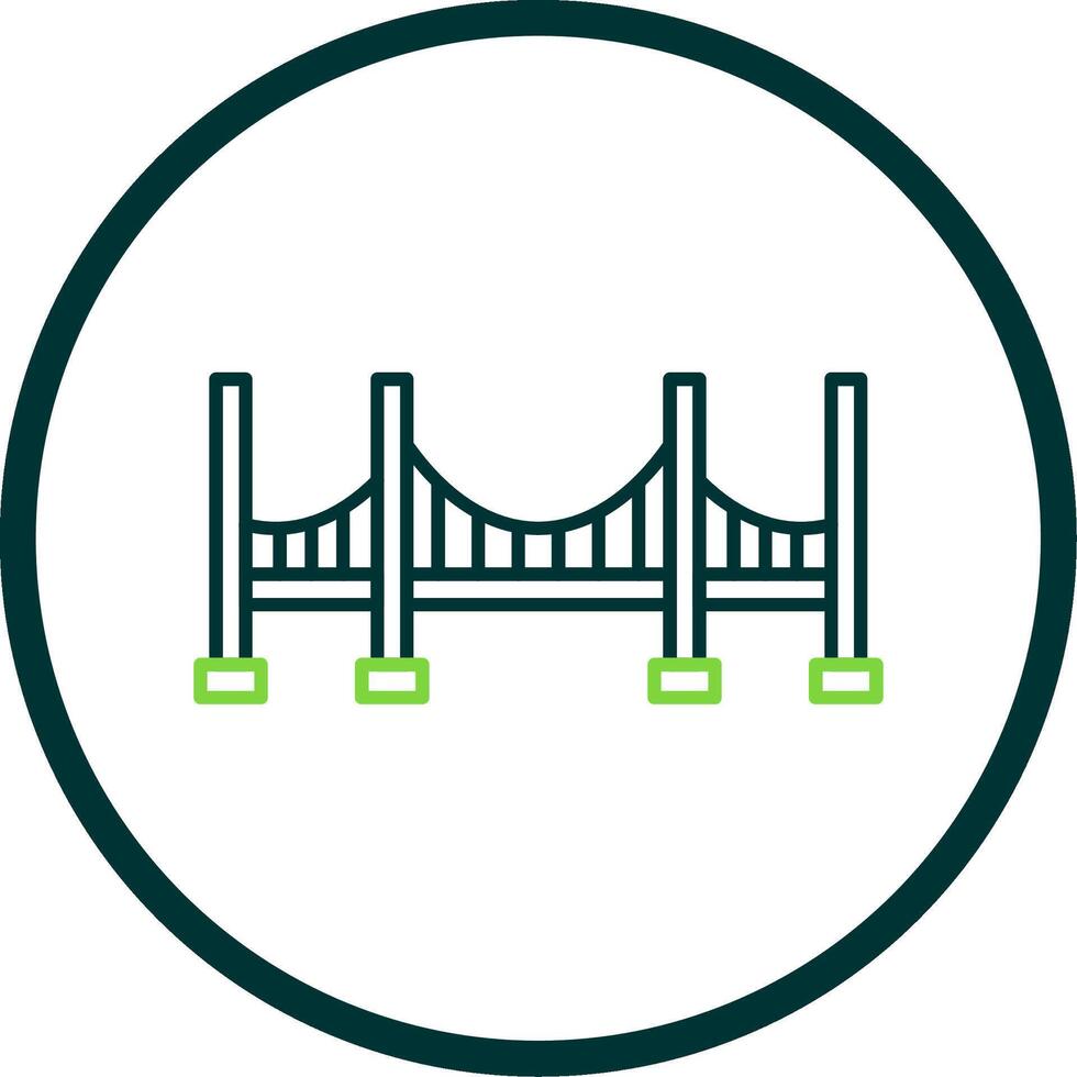Bridge Line Circle Icon vector
