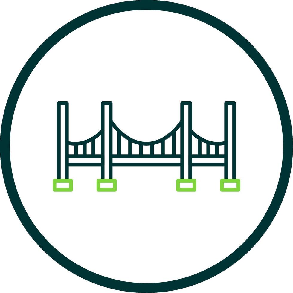 Bridge Line Circle Icon vector