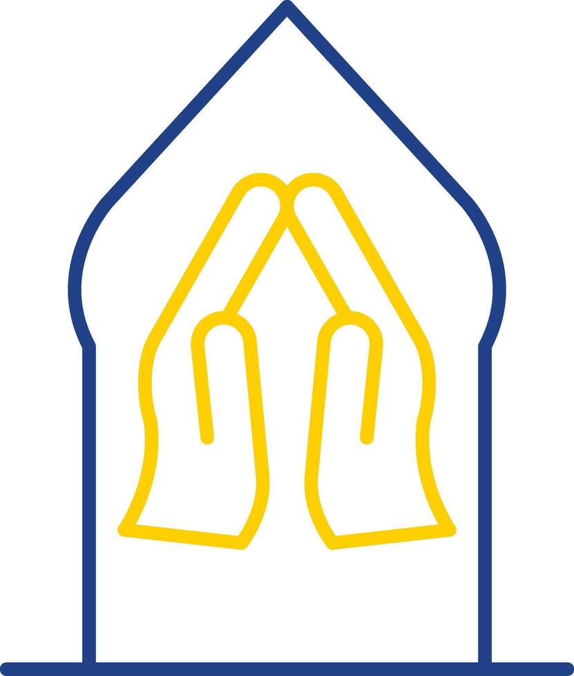 Pray Line Two Color Icon vector