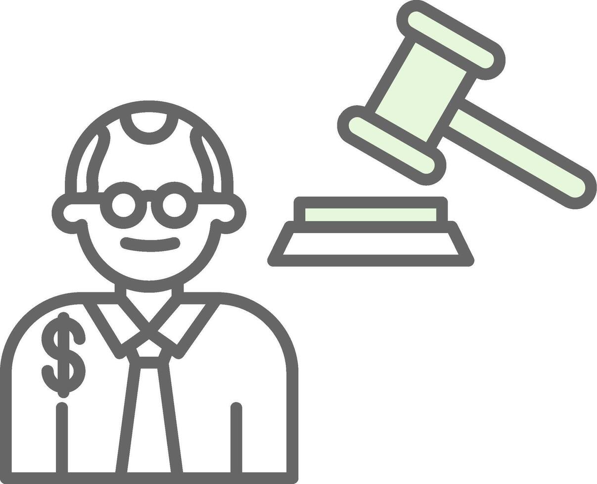Judge Giving Order Fillay Icon vector