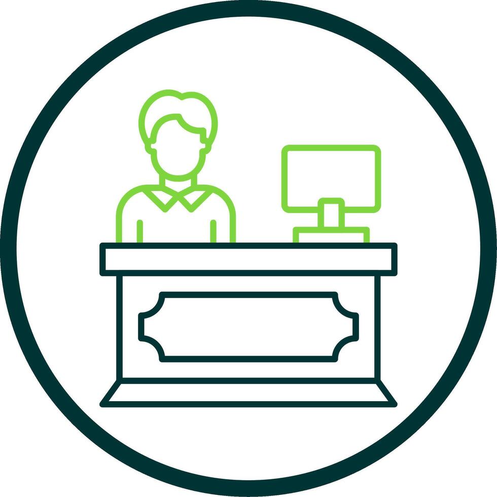 Reception Line Circle Icon vector