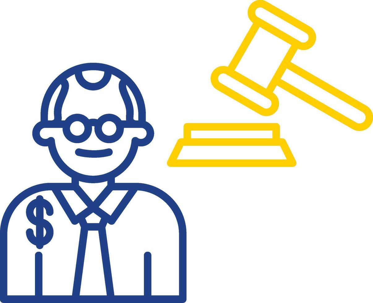 Judge Giving Order Line Two Color Icon vector