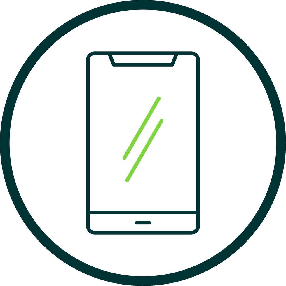 Mobile Phone Line Circle Icon vector