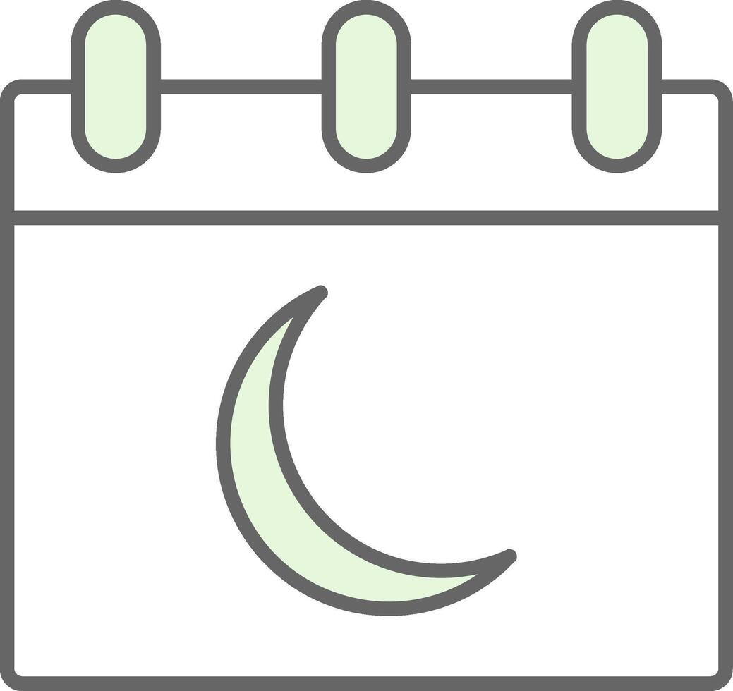 Moon Calendar Fillay Icon vector