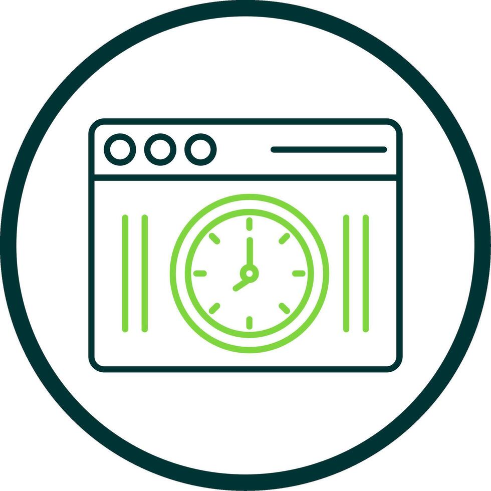 Clock Line Circle Icon vector