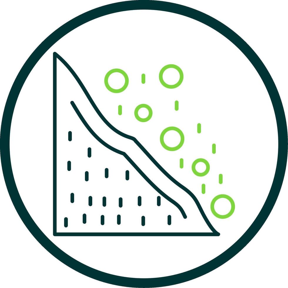 Snowslide Line Circle Icon vector