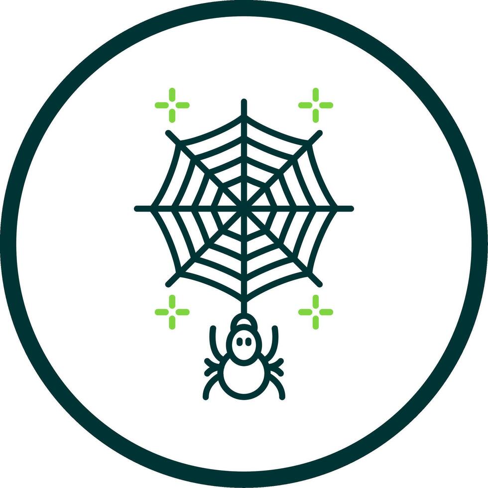 Spiderweb Line Circle Icon vector