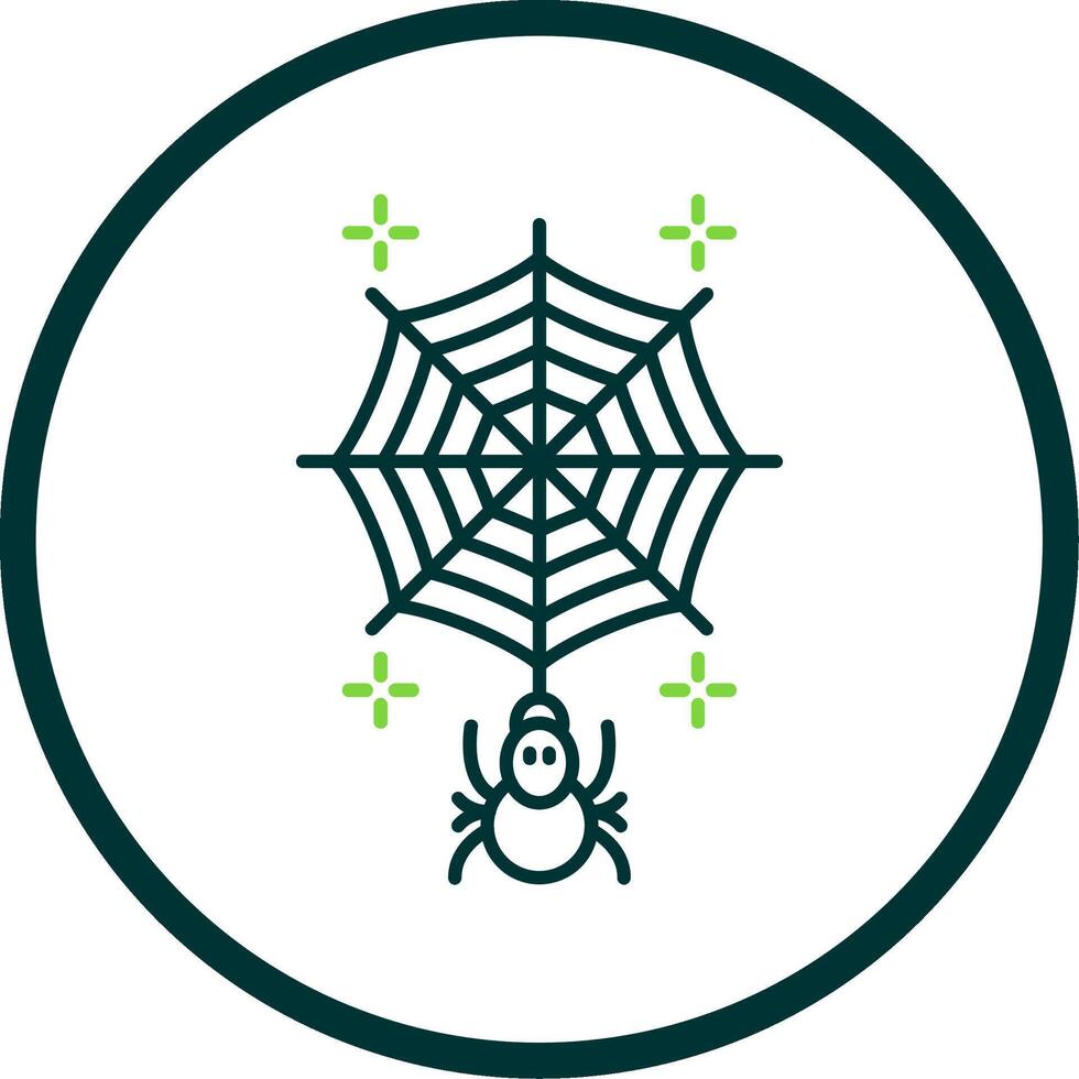 Spiderweb Line Circle Icon vector