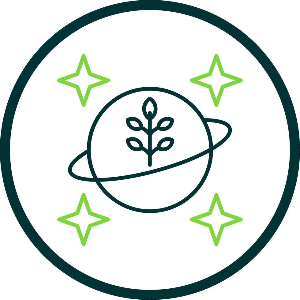 Planet Line Circle Icon vector