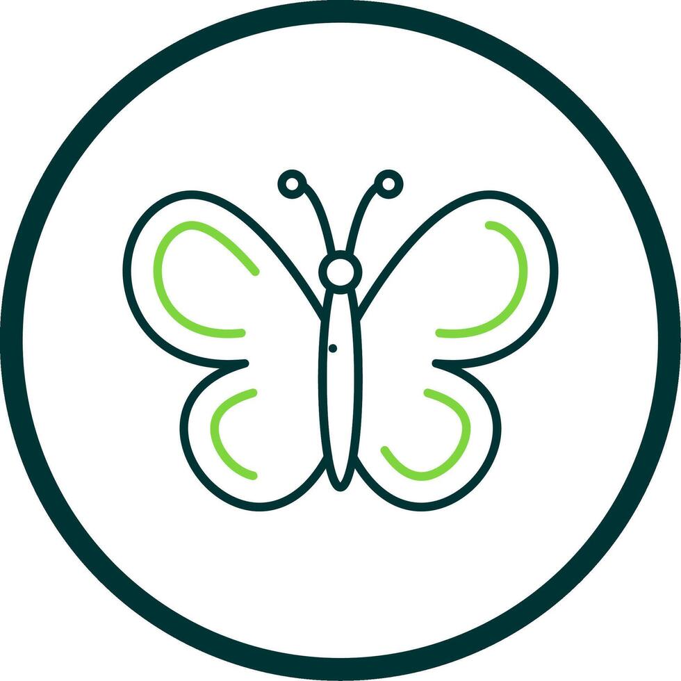 Butterfly Line Circle Icon vector
