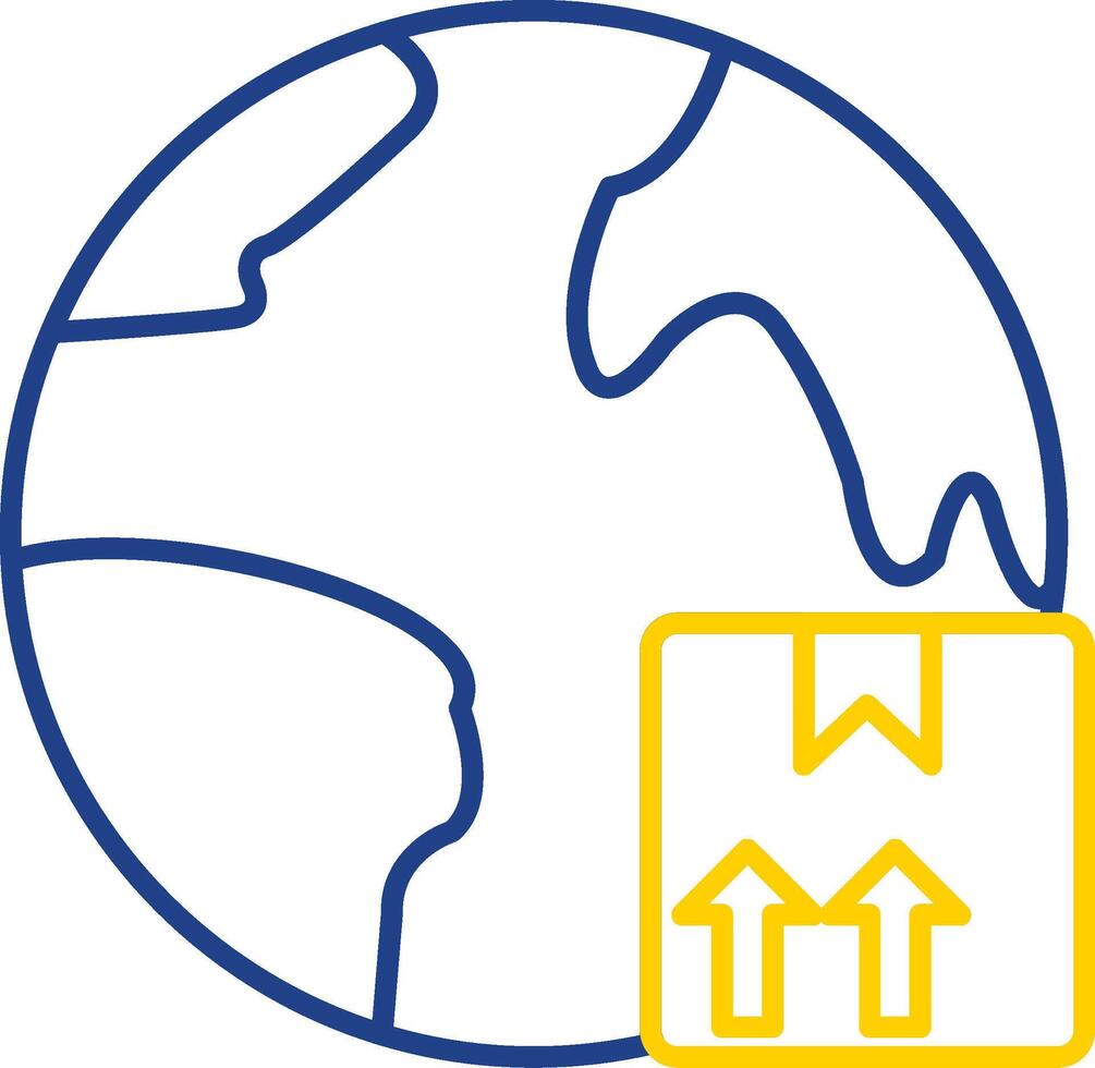 WorldWide Shipping Line Two Color Icon vector