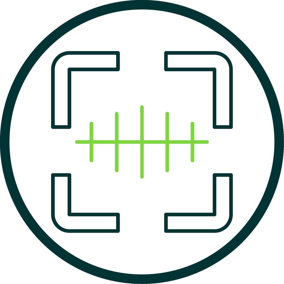 Barcode Scanner Line Circle Icon vector