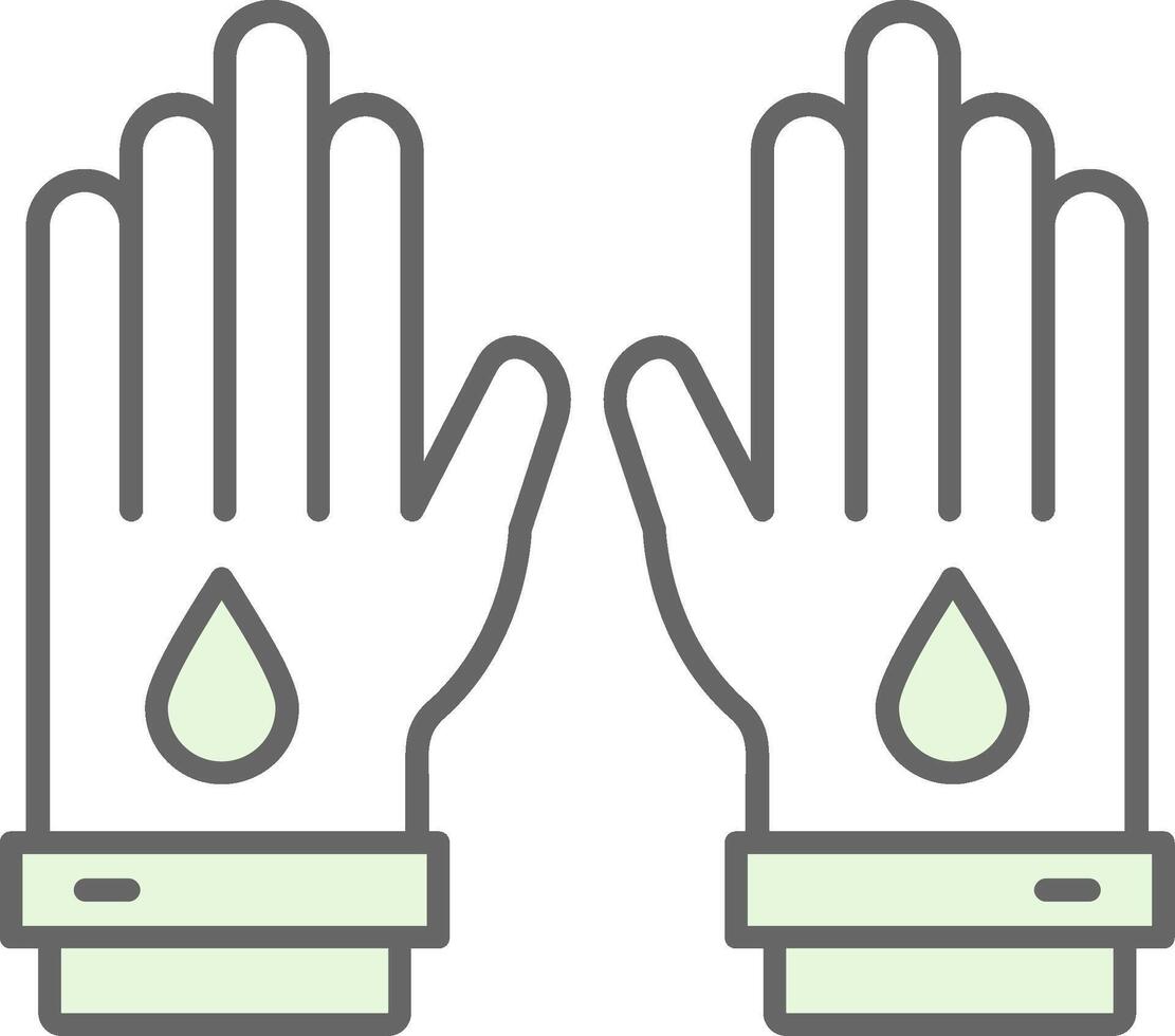 Working Gloves Fillay Icon vector