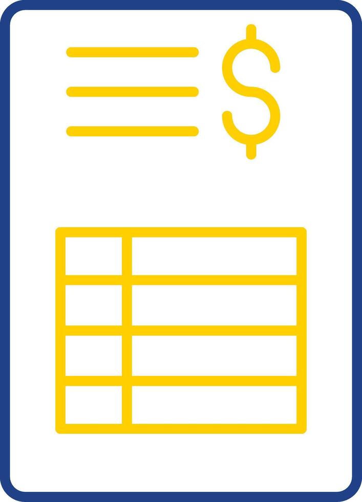 Bill Line Two Color Icon vector