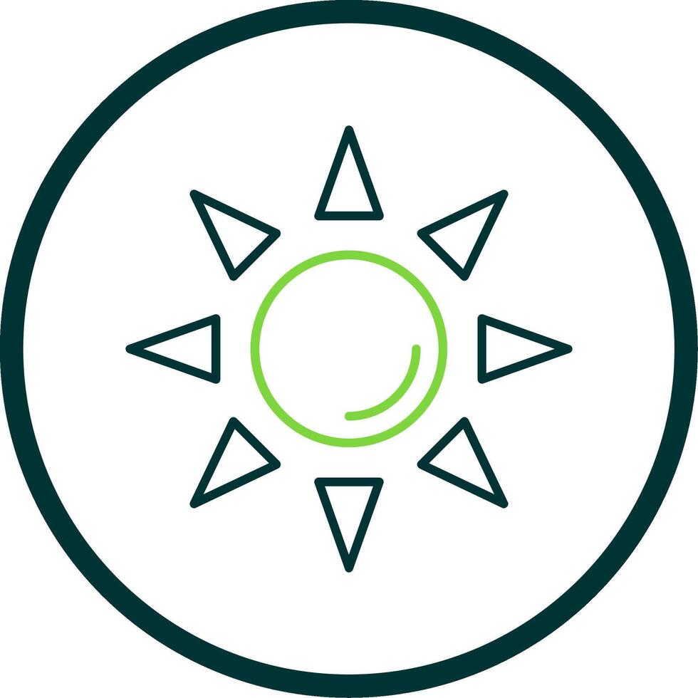 Sun Line Circle Icon vector