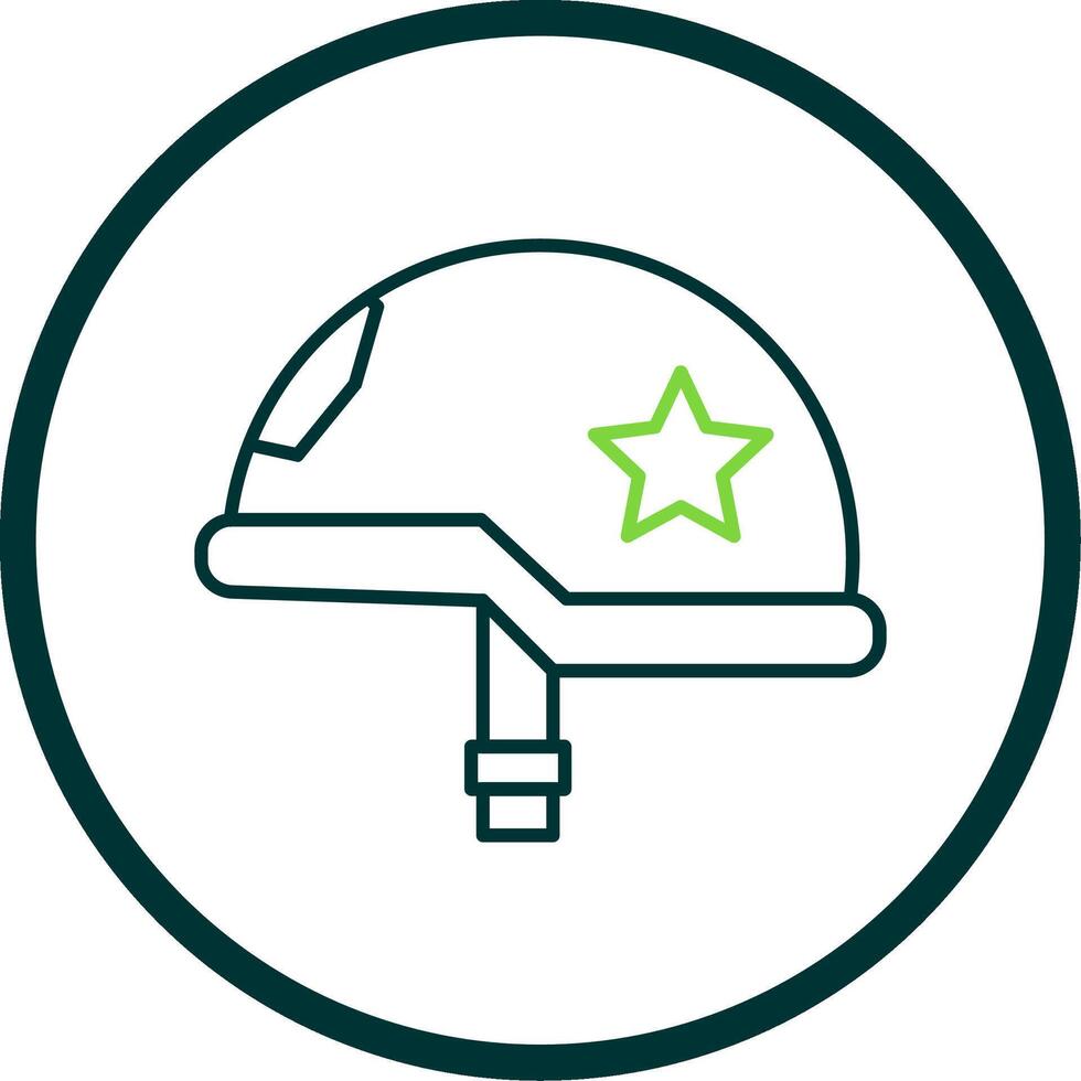 Helmet Line Circle Icon vector