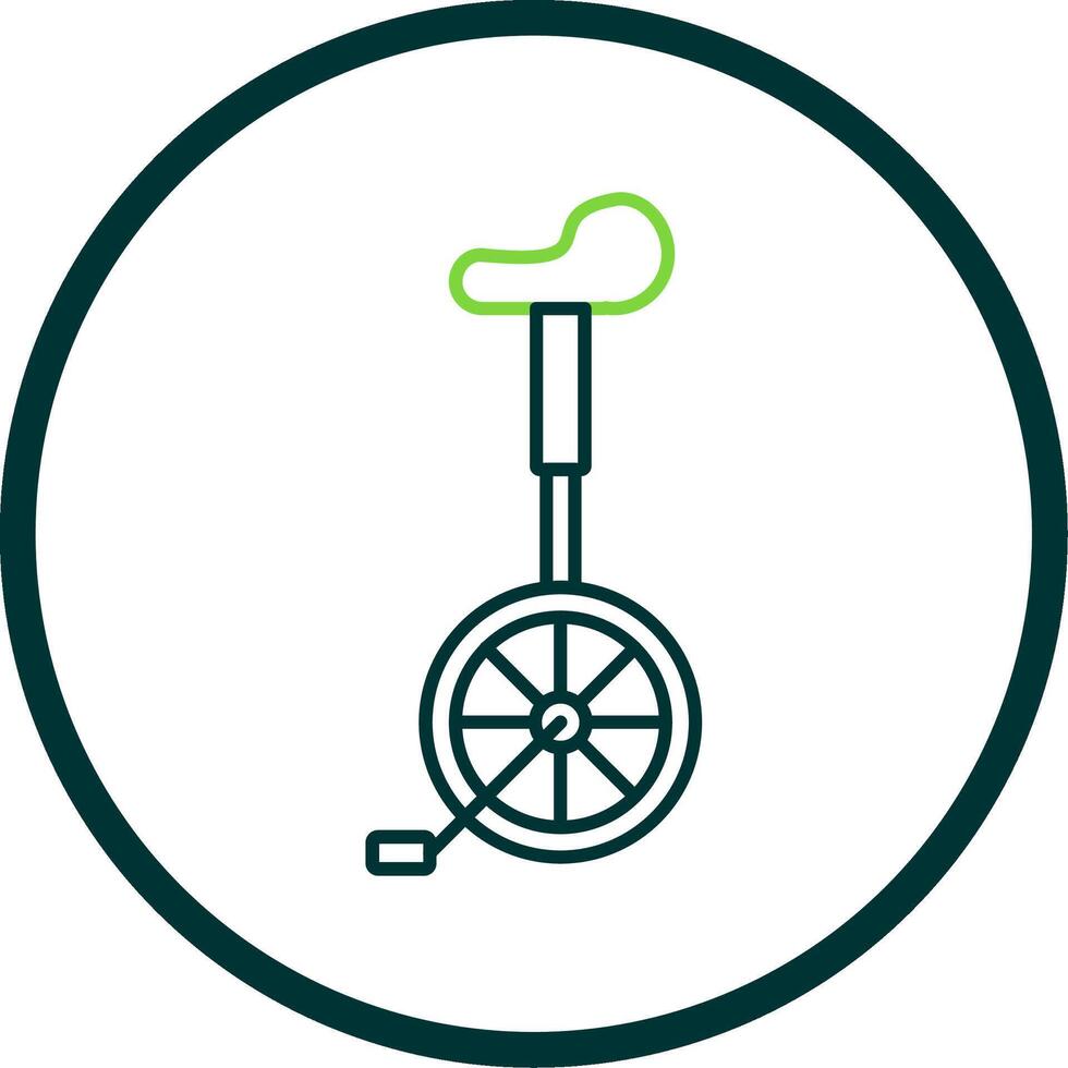 Unicycle Line Circle Icon vector