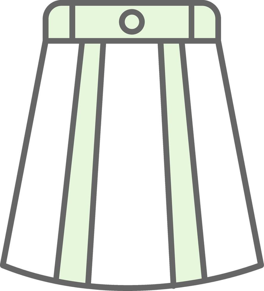 largo falda relleno icono vector
