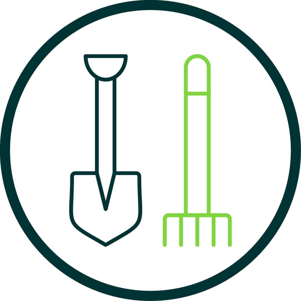 Pitchfork Line Circle Icon vector