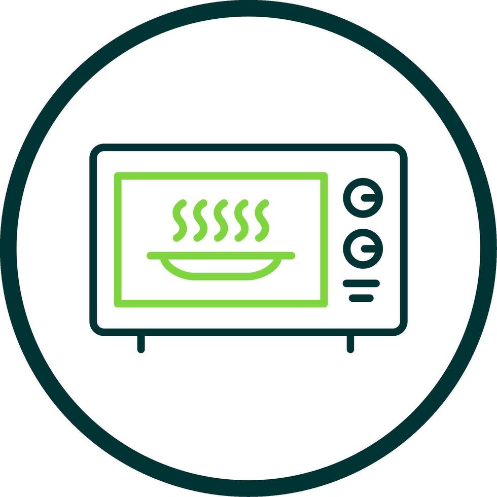 Microwave Line Circle Icon vector