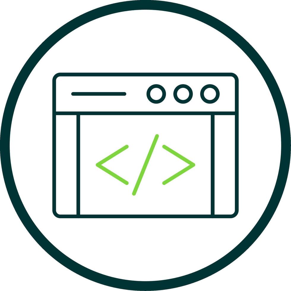 Coding Line Circle Icon vector