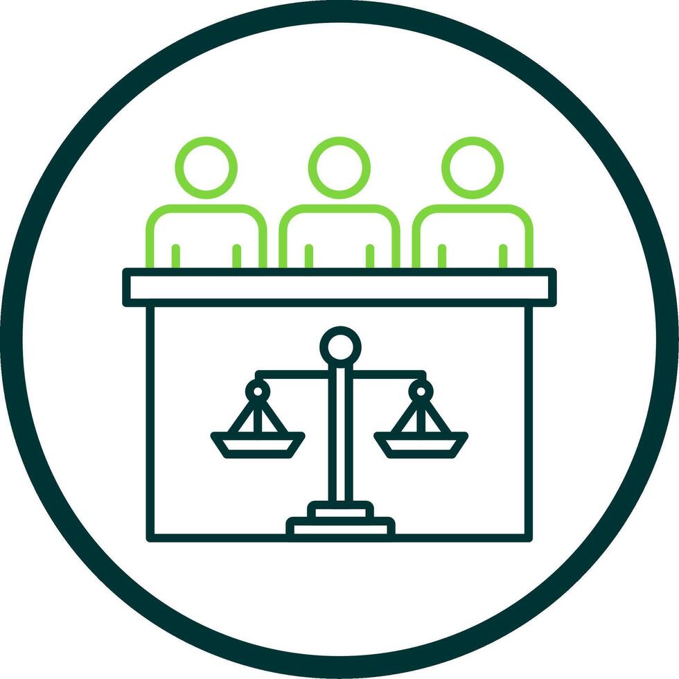 Court Jury Line Circle Icon vector