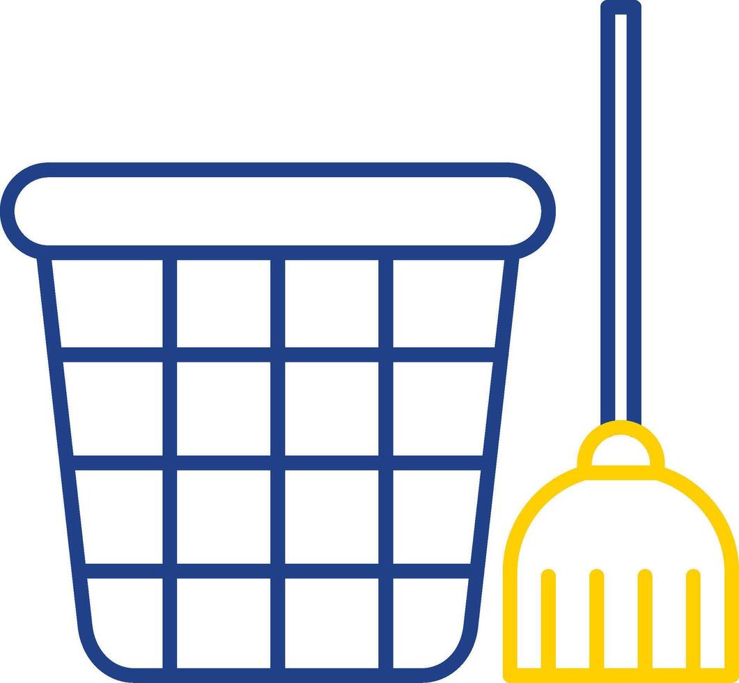 Mop Line Two Color Icon vector