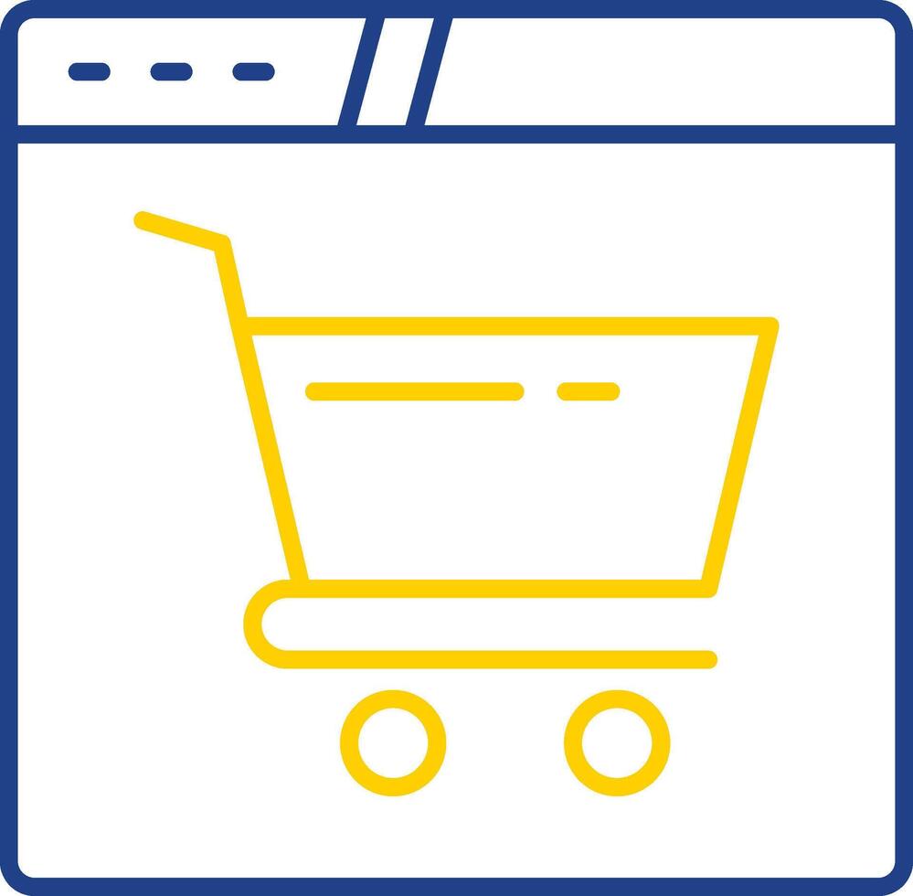 Online Store Line Two Color Icon vector