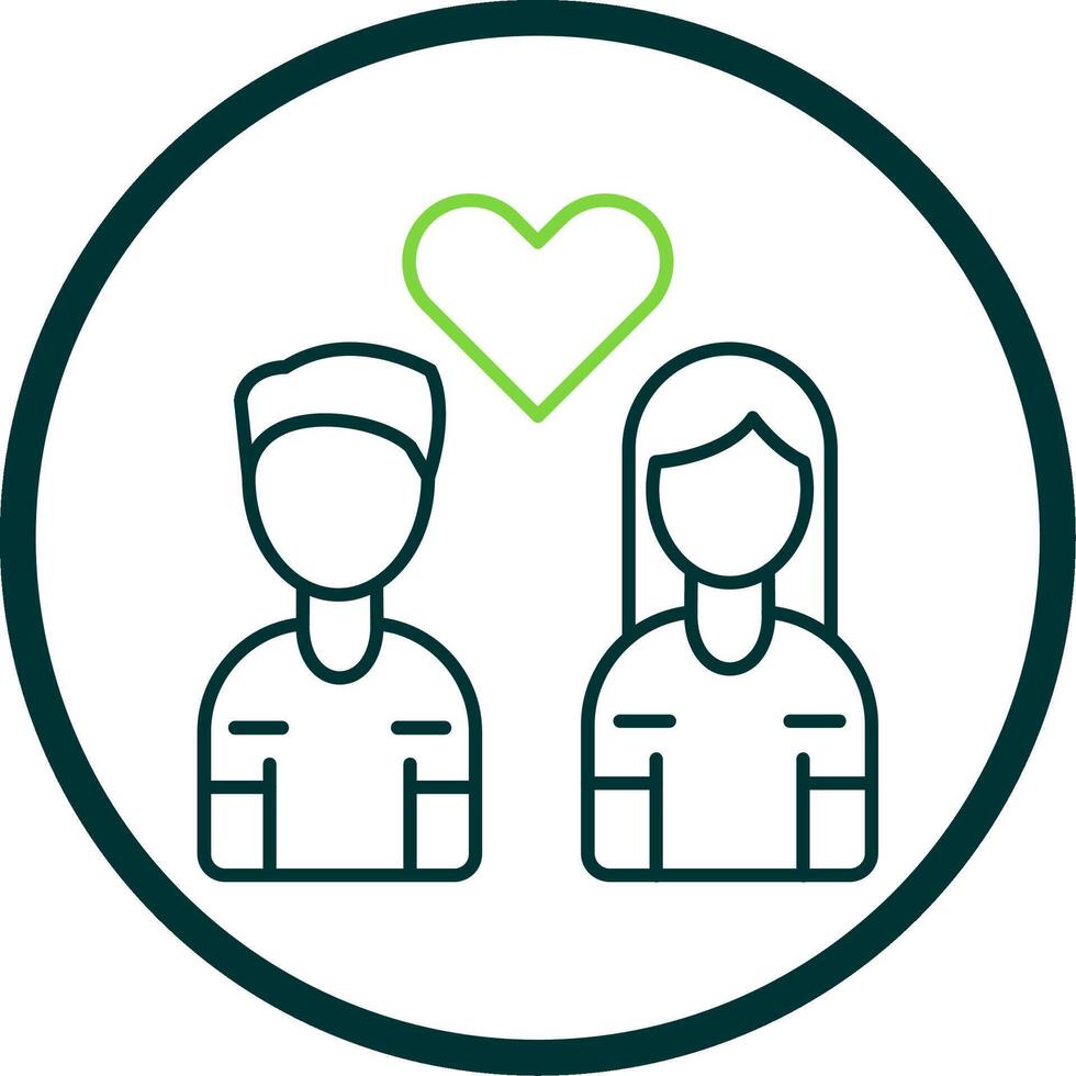 Heart Line Circle Icon vector
