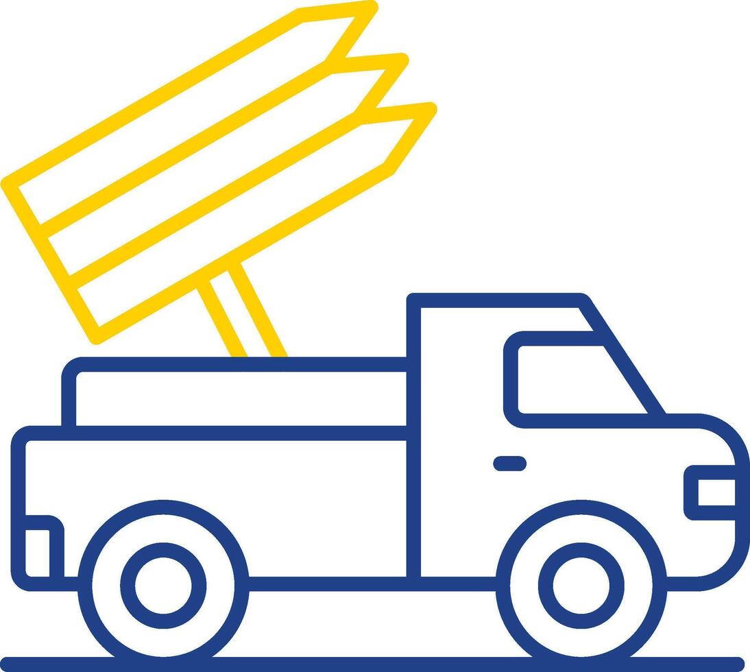 Missile Truck Line Two Color Icon vector