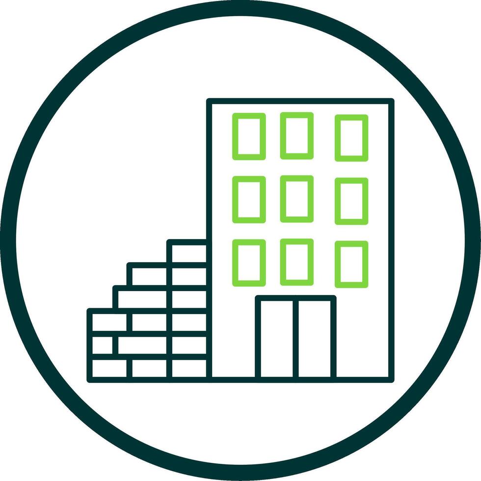 Brick Line Circle Icon vector