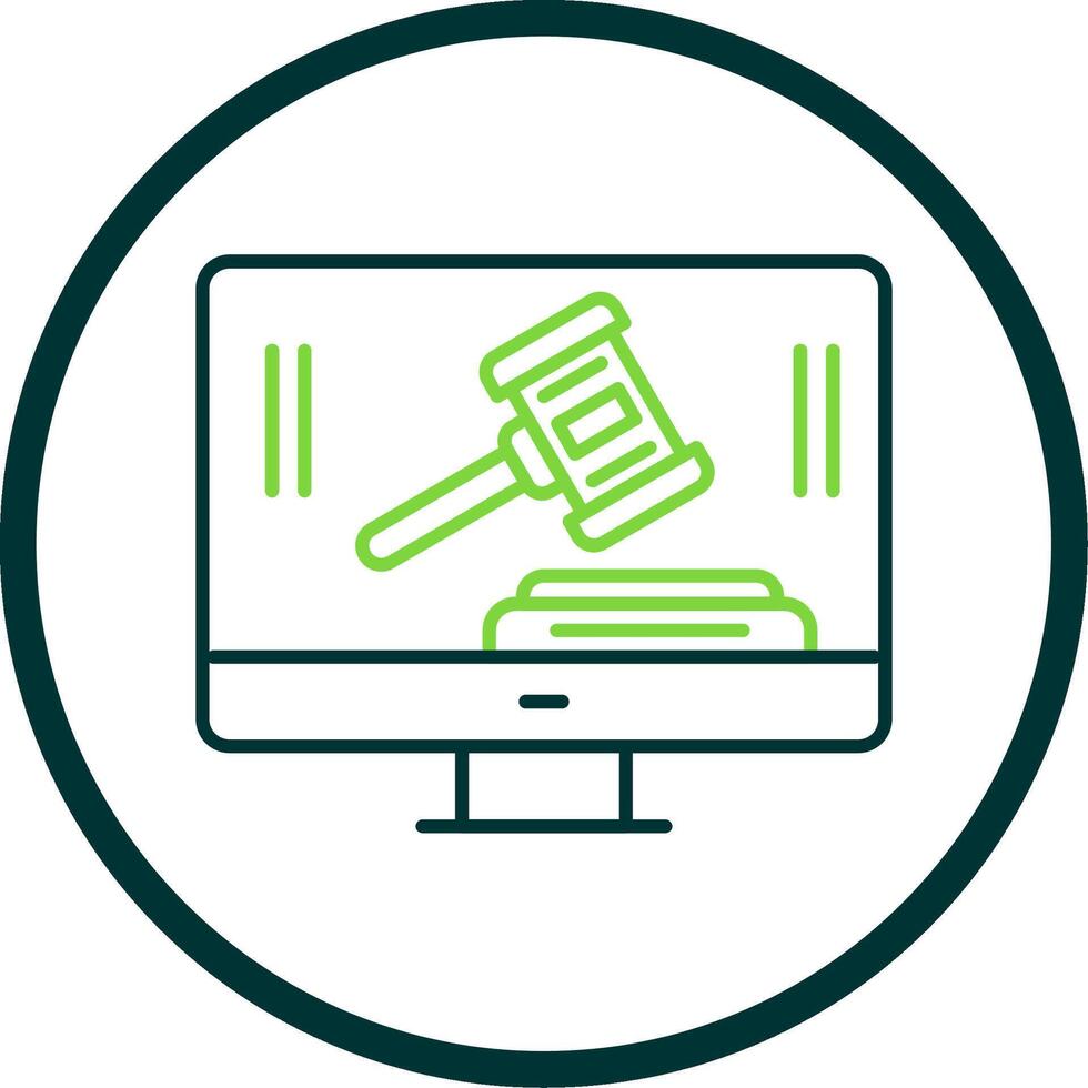 Auction Line Circle Icon vector