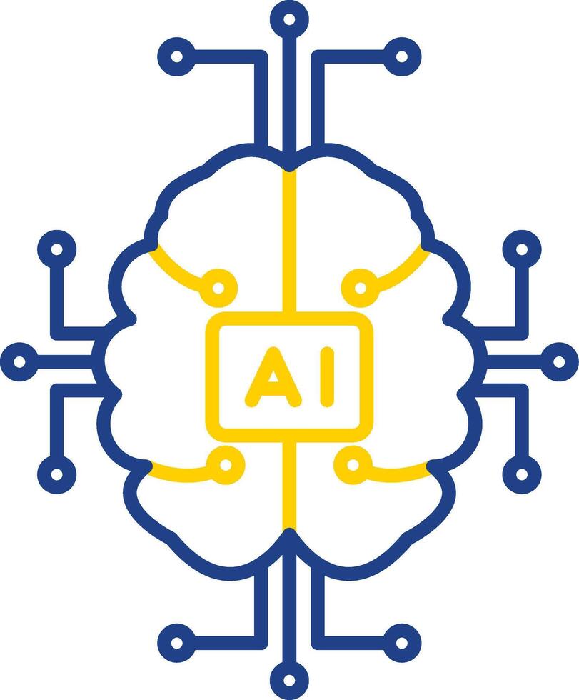 Artificial Intelligence Line Two Color Icon vector