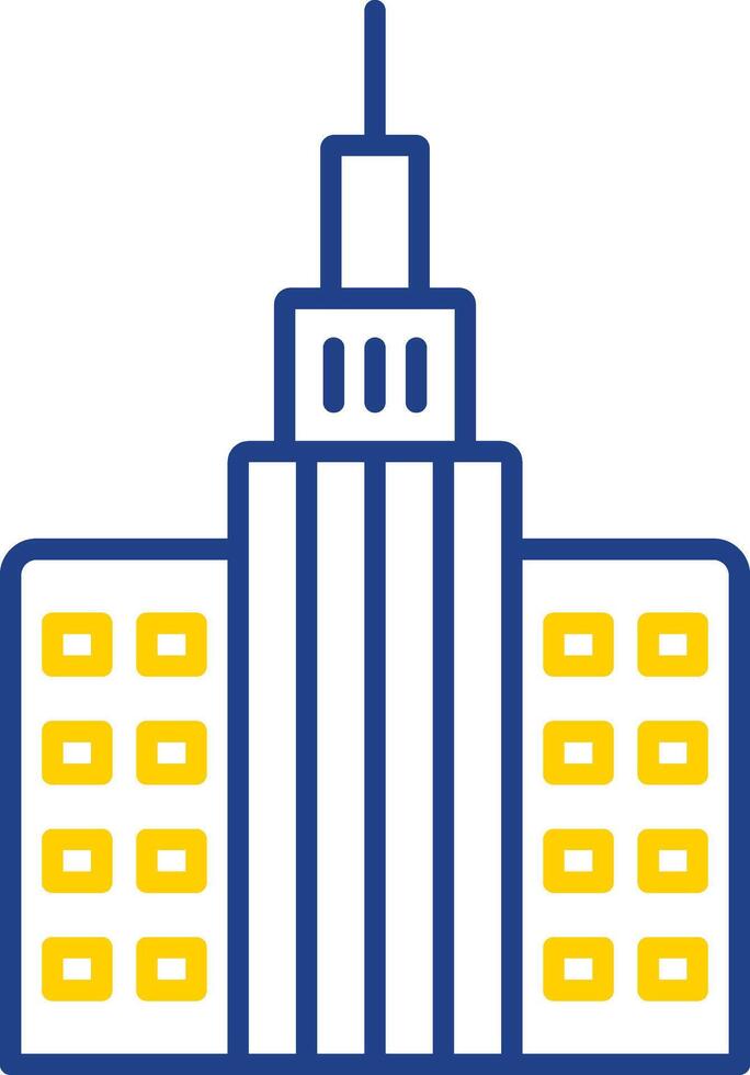Skycraper Line Two Color Icon vector