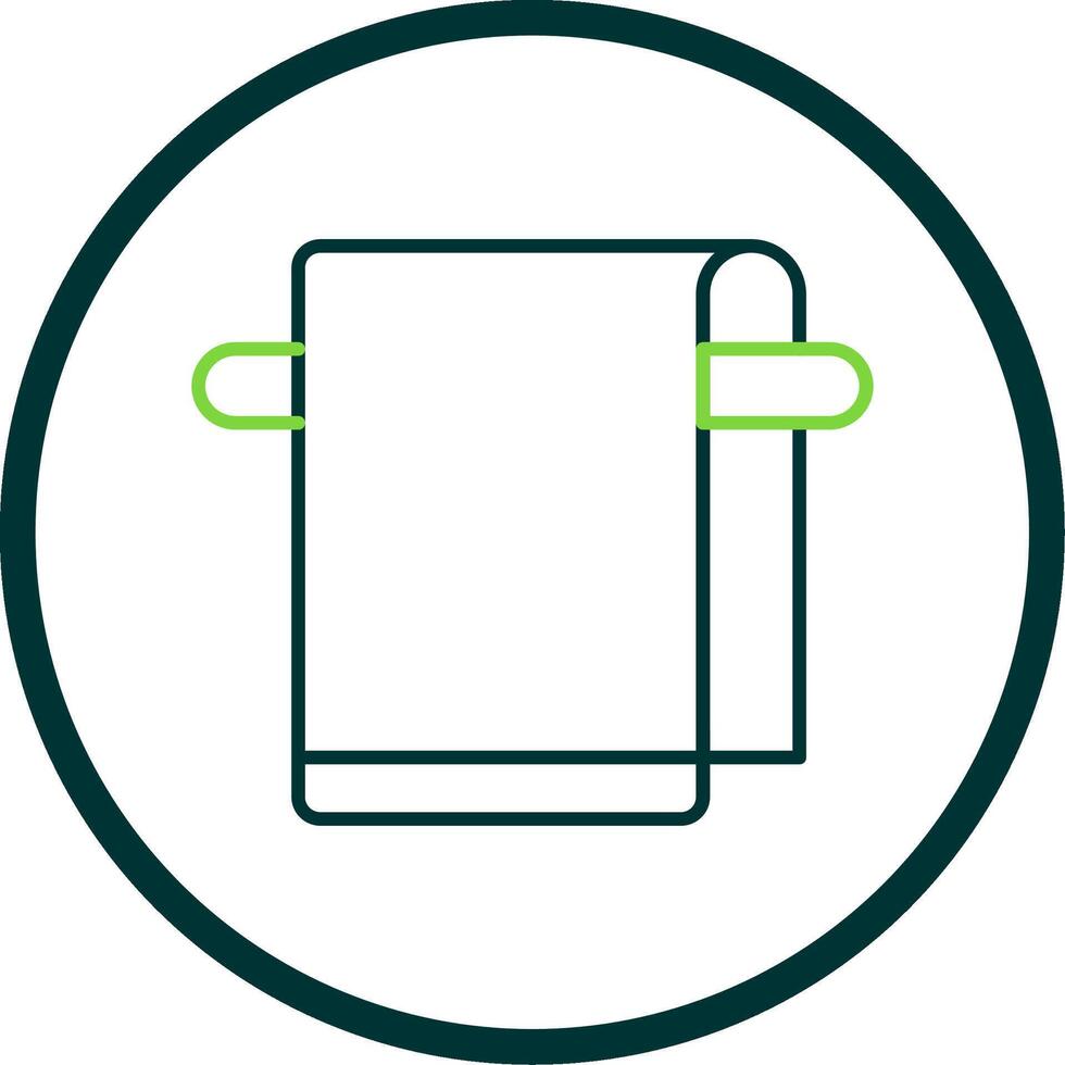 Towel Line Circle Icon vector