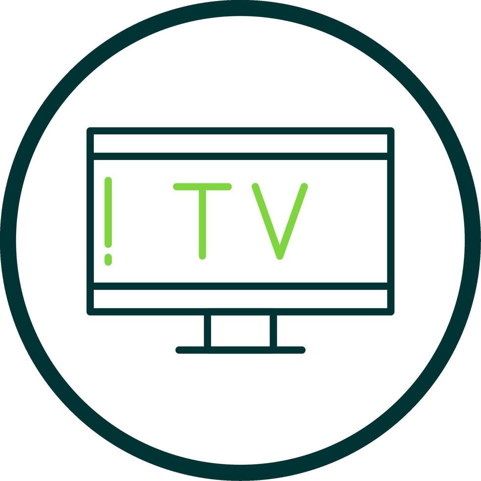 Tv Line Circle Icon vector