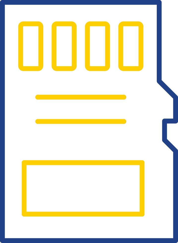 icono de dos colores de línea de tarjeta sd vector