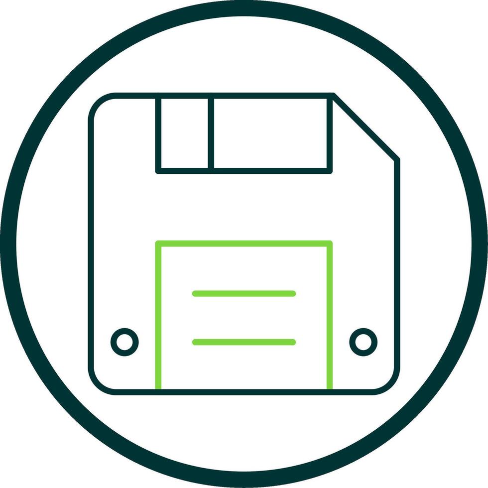 Diskette Line Circle Icon vector