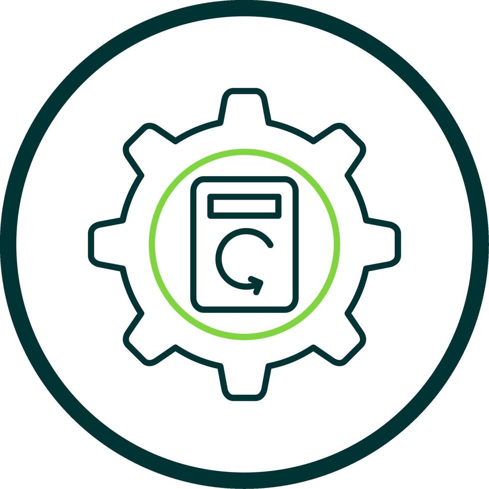 Process Data Line Circle Icon vector