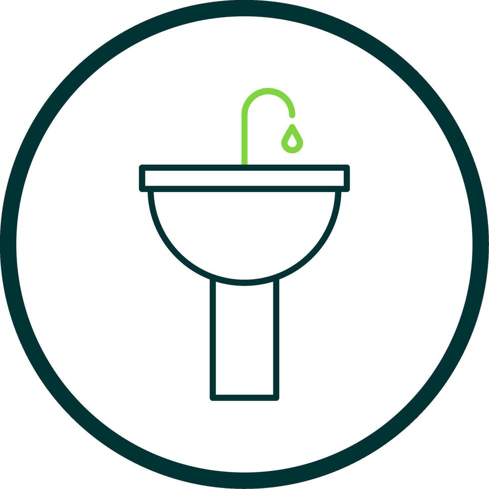 Sink Line Circle Icon vector