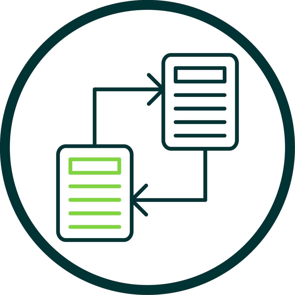 File Sharing Line Circle Icon vector