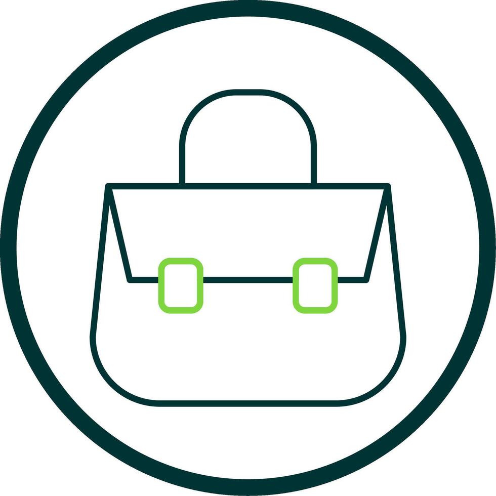 Shoulder Bag Line Circle Icon vector
