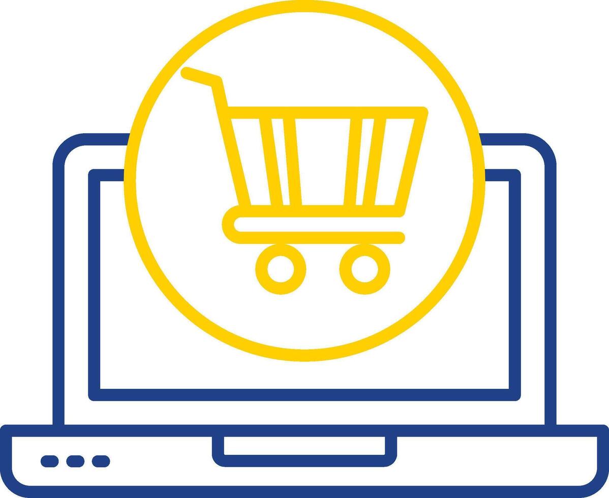 Shopping Online Line Two Color Icon vector