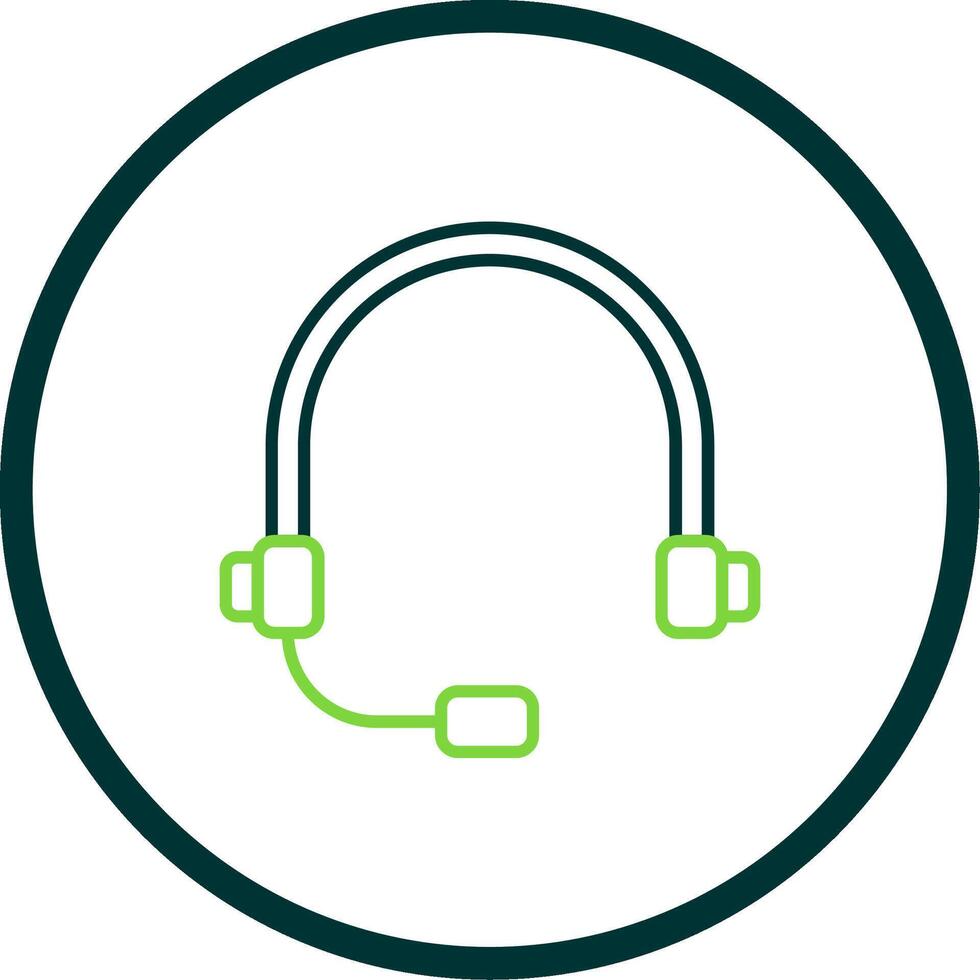 Headset Line Circle Icon vector