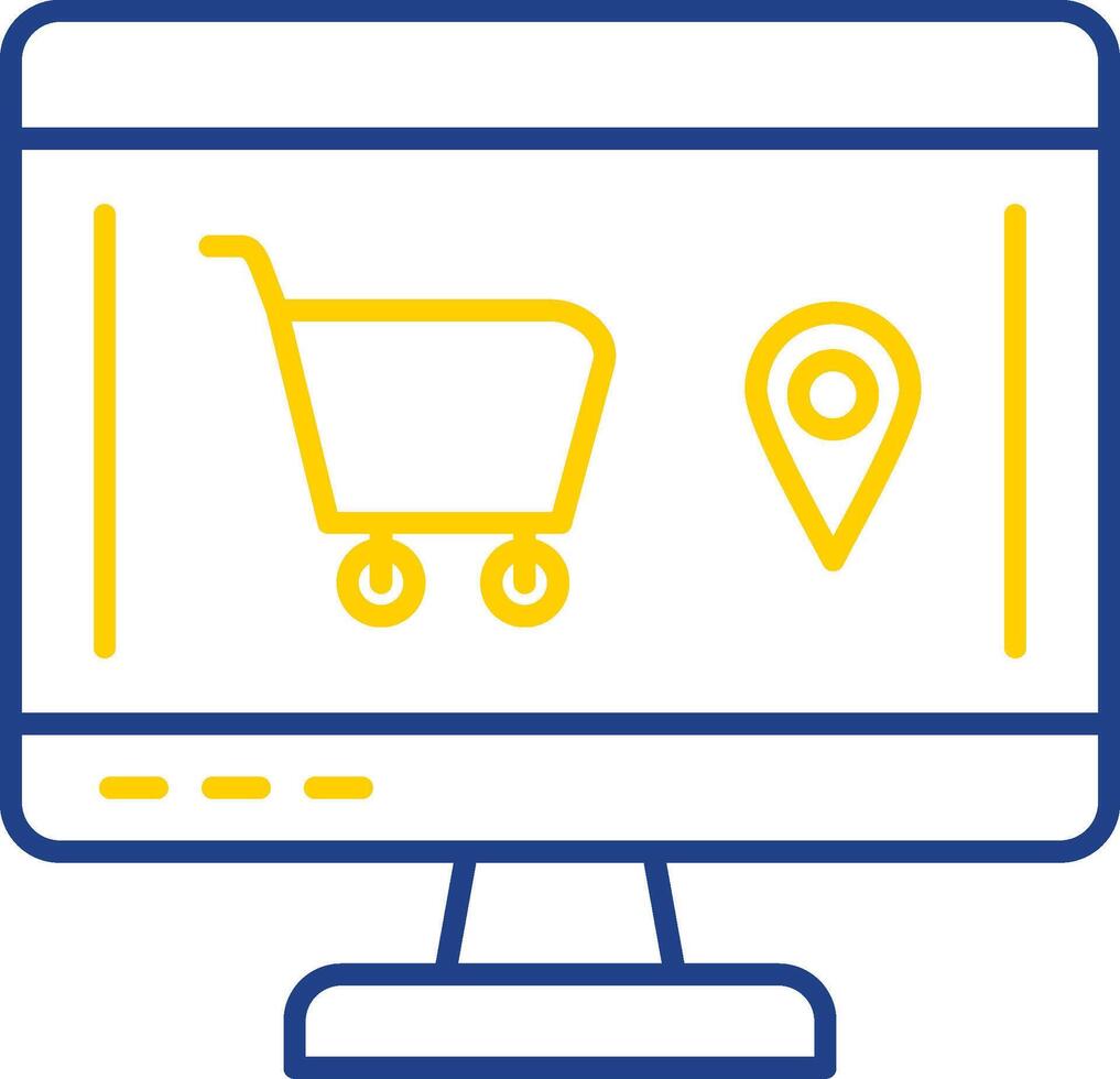 Online Order Line Two Color Icon vector