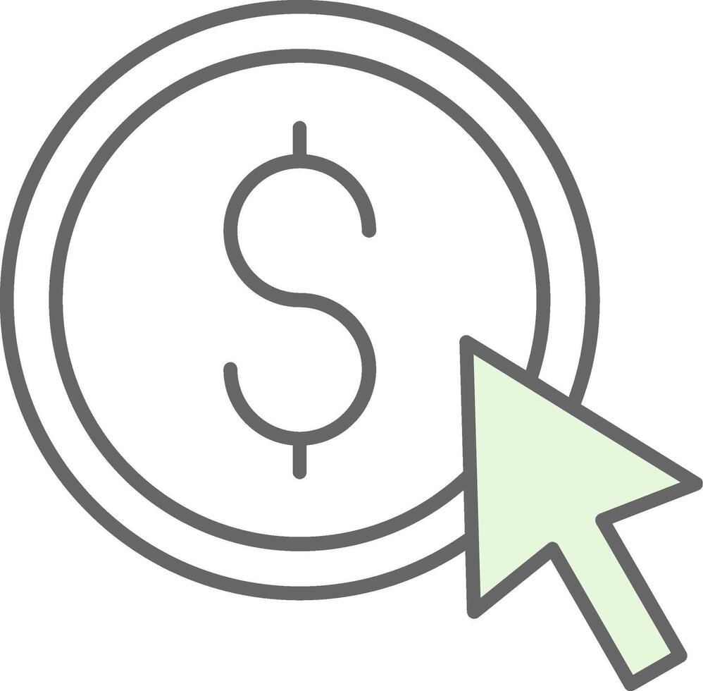 Pay Per Click Fillay Icon vector