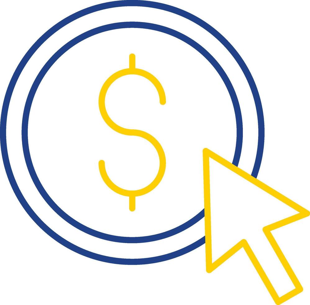 Pay Per Click Line Two Color Icon vector
