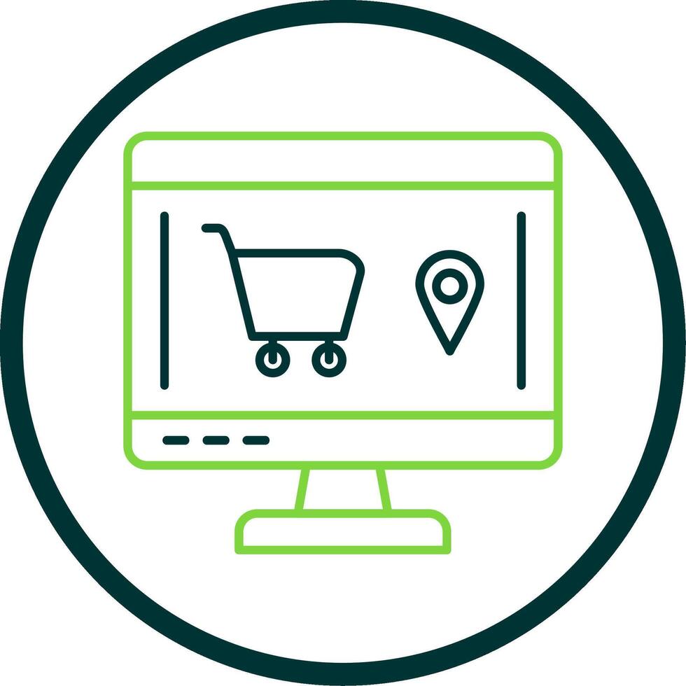 Online Order Line Circle Icon vector
