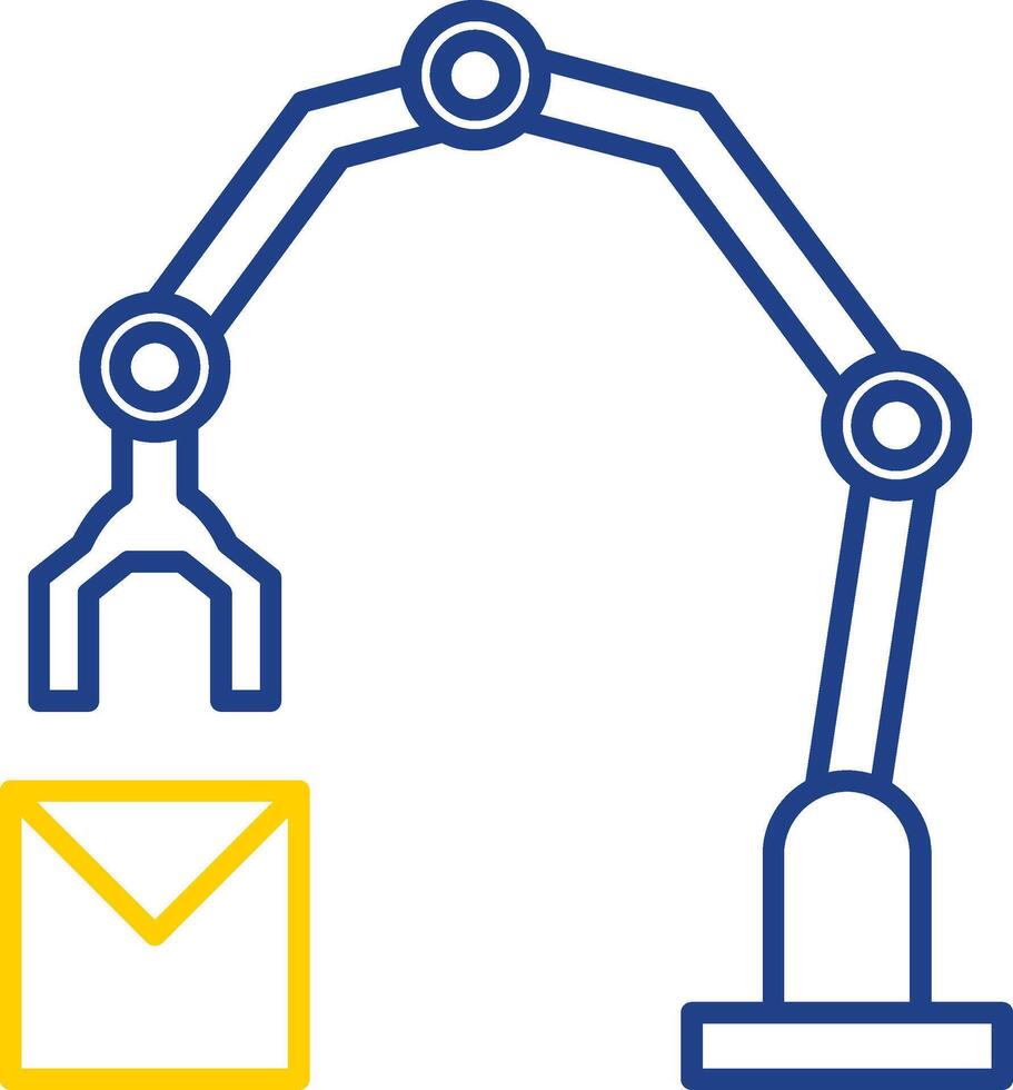 Industrial Robot Line Two Color Icon vector