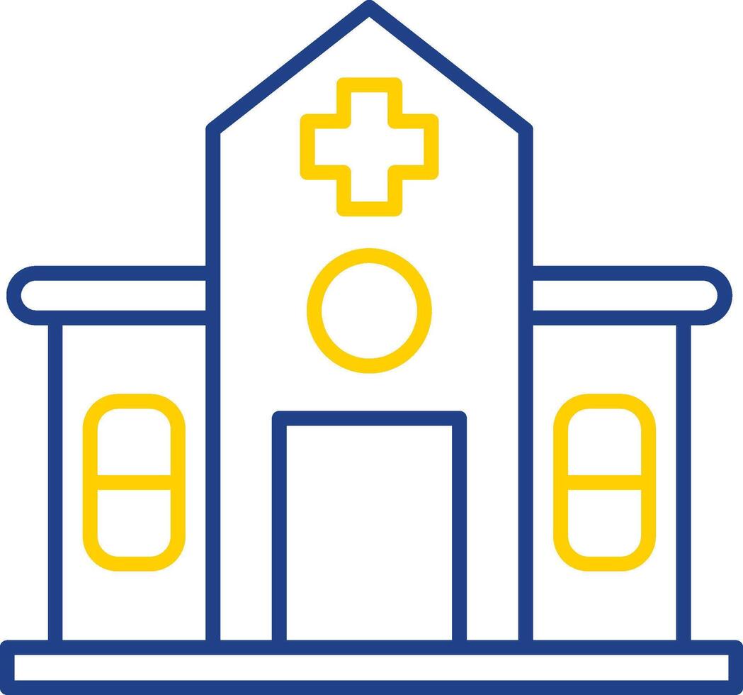 Hospital Line Two Color Icon vector